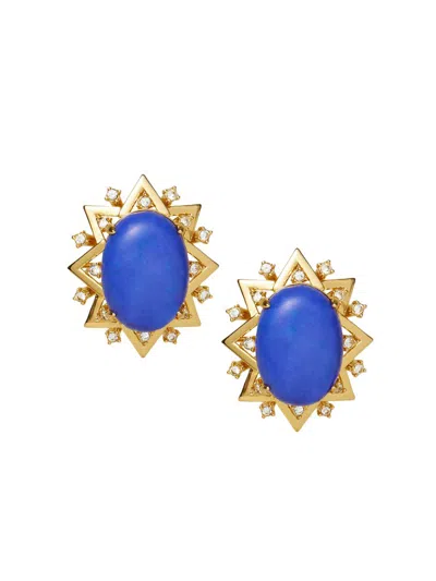 Lele Sadoughi Women's Starlet 14k-gold-plated, Crystal & Resin Earrings In Red