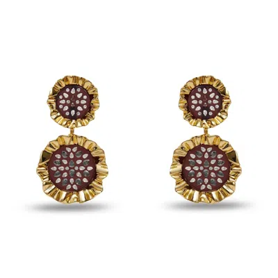 Lele Sadoughi Women's Sunflower Drop Earrings In Rootbeer In Gold