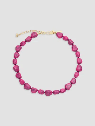 Lele Sadoughi Women's Wildberry 14k-gold-plated & Marble Beaded Necklace In Pink
