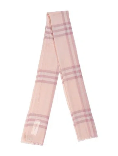 Pre-owned Lele Sadoughi Wool Plaid Print Scarf In Pink