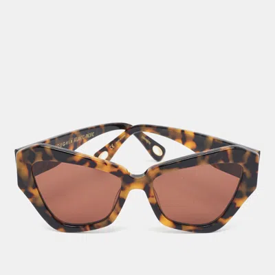 Pre-owned Lele Sadoughi X Atlantic Pacific Tortoise Brown Lara Frame Cat Eye Sunglasses