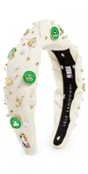 Lele Sadoughi X Boston Celtics Embellished Headband Ivory 100 In Ivory 100