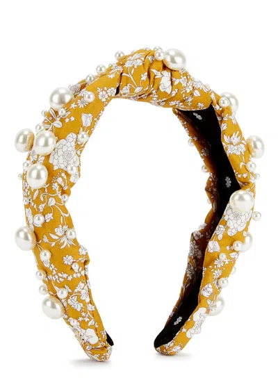 Lele Sadoughi X Liberty Of London Summer Blooms Cotton Headband In Yellow