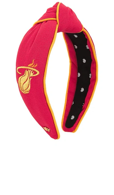 Lele Sadoughi X Nba Miami Heat Embroidered Headband In Miami Red