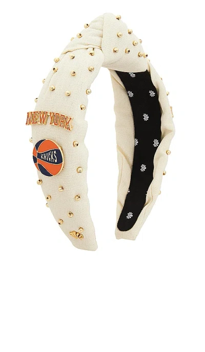 Lele Sadoughi X Nba New York Knicks Embellished Headband In 象牙白