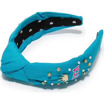 Lele Sadoughi Zeta Tau Alpha Knotted Headband In Blue