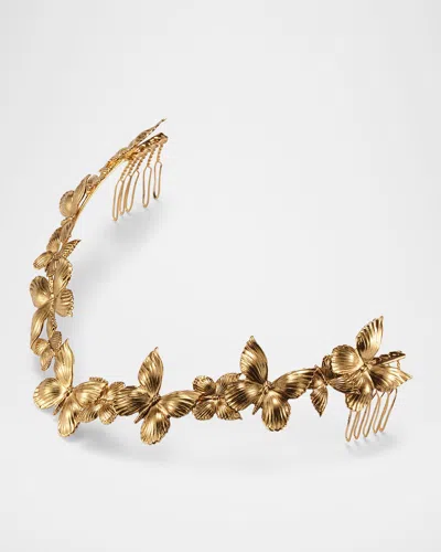 Lelet Ny 14k Gold Plated Silvie Butterfly Vee Halo