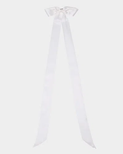 Lelet Ny Alexandra Long Silk Bow In White