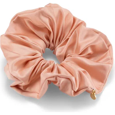 Lelet Ny Amy Oversize Satin Scrunchie In Coral Blush