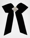 Lelet Ny Annie Large Pearly Crystal Velvet Bow In Black