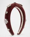 Lelet Ny Annie Pearly Crystal Velvet Headband In Amethyst