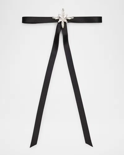 LELET NY AVRIL CRYSTAL SATIN SKINNY BOW