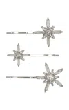 Lelet Ny Avril Set-of-three Crystal Bobby Pins In Silver