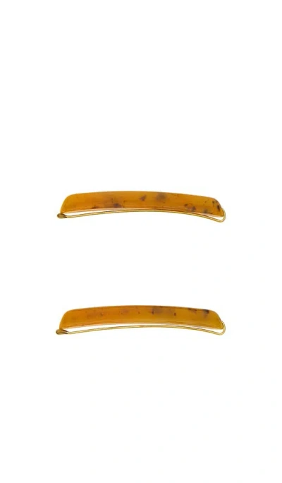 Lelet Ny Bleeker Mini Bobbi Pin Set Of 2 In Caramel Tortoise