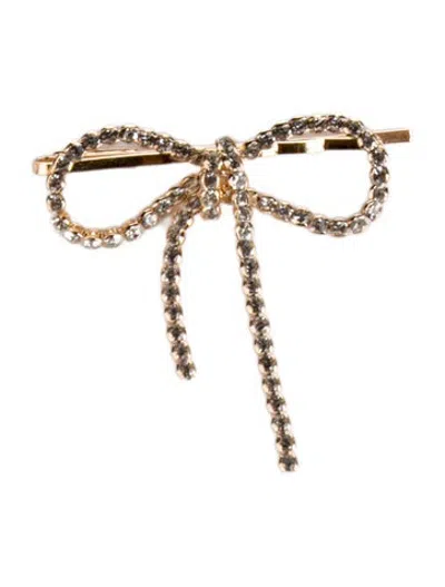 Pre-owned Lelet Ny Bow Hair Clip In Gold
