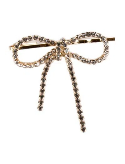 Pre-owned Lelet Ny Bow Hair Clip In Gold