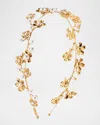 Lelet Ny Brynn Floral Faux Pearl Strand Headband In Gold