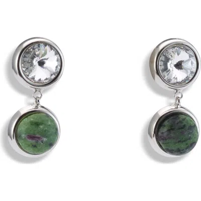 Lelet Ny Clare Crystal & Turquoise Drop Earrings In Metallic