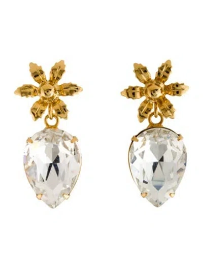 Pre-owned Lelet Ny Crystal Drop Earrings In Clear