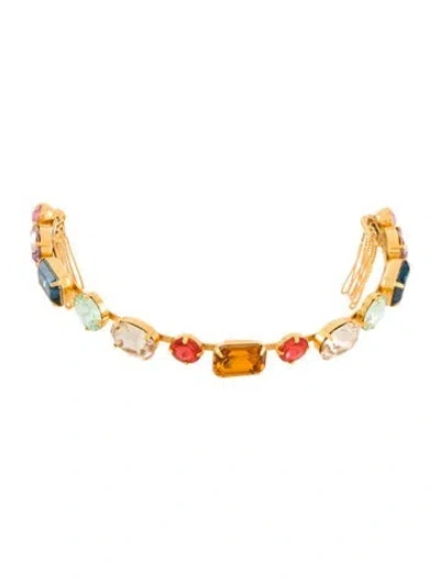 Pre-owned Lelet Ny Crystal Embellished Headband In Gold
