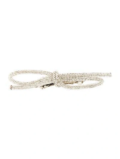 Pre-owned Lelet Ny Crystal Hairclip In Silver