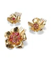 Lelet Ny Eden Crystal Hair Comb Set In Pink Multi