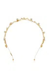 Lelet Ny Eden Pearl-trimmed Metal Poppy Headband In Gold