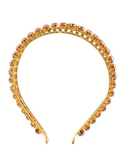 Pre-owned Lelet Ny Embelishhed Headband In Gold