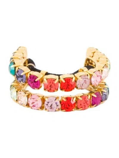 Pre-owned Lelet Ny Embellished Pony Cuff In Gold