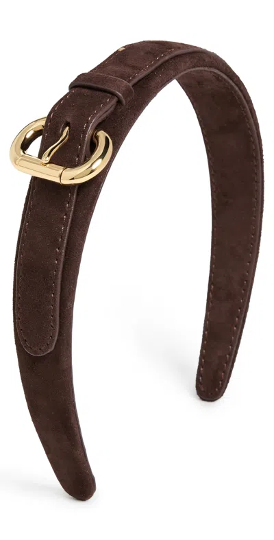 Lelet Ny Emi Suede Headband Chocolate In Brown