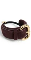 Lelet Ny Emi Suede Pony Cuff Chocolate In Brown
