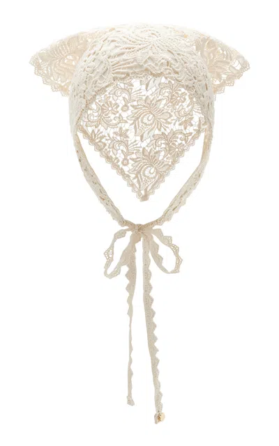 Lelet Ny Esme Crocheted Cotton Bandana In Gray