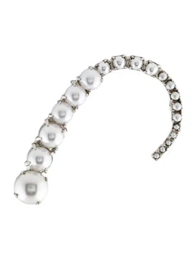 Pre-owned Lelet Ny Faux Pearl Ear Cuff In White
