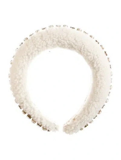 Pre-owned Lelet Ny Faux-shearling Headband In White