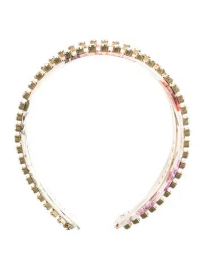 Pre-owned Lelet Ny Floral Print Headband In White