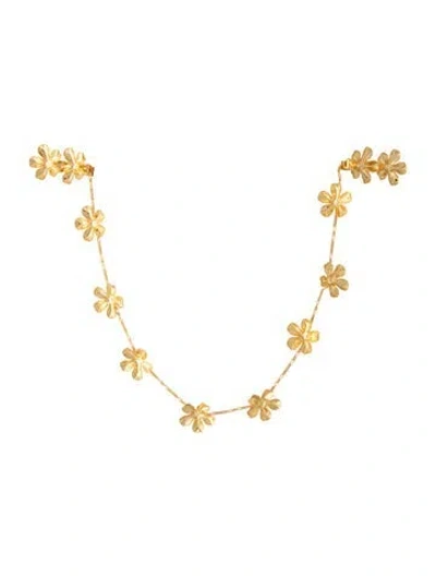 Pre-owned Lelet Ny Flower Hair Clips In Gold
