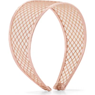 Lelet Ny Giselle Fishnet Wide Headband In Blush