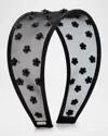 Lelet Ny Giselle Floral Mesh Wide Headband In Black