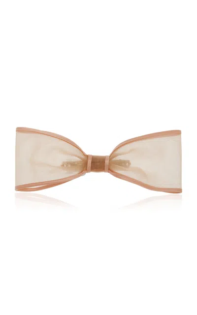 Lelet Ny Giselle Satin-trimmed Mesh Bow In Pink