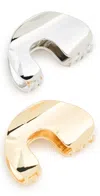 Lelet Ny Glossy Amorphous Claw Clip Set Of 2 Mixed Metal In Mixed Metal