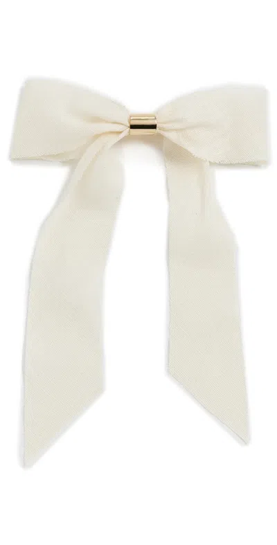 Lelet Ny Glossy Amy Bow Barrette Ivory In White