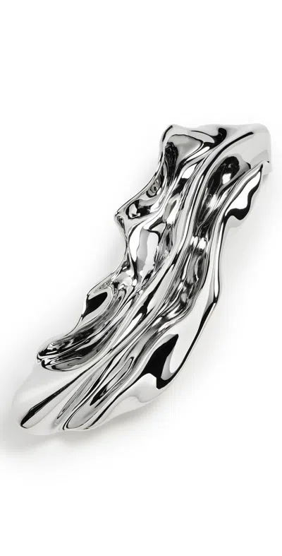Lelet Ny Glossy Draped Barrette Rhodium In Silver