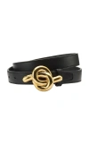 Lelet Ny Glossy Knot Leather Belt In Black