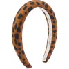 Lelet Ny Greer Leopard Padded Silk Headband In Brown