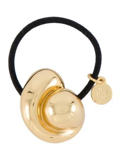 Pre-owned Lelet Ny Hair Scrunchie In Black/gold