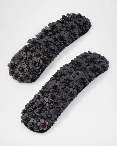Lelet Ny Hannah Floral Snap Barrettes, Set Of 2 In Black