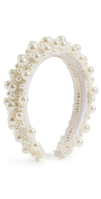 Lelet Ny Hannah Jumbo Pearl Headband Pearl In White