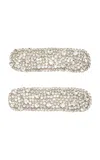 Lelet Ny Hannah Set-of-two Crystal Hair Clips In Silver