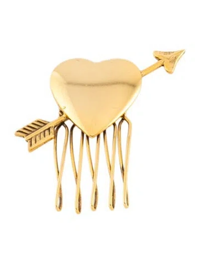 Pre-owned Lelet Ny Heart Hair Accessory In Gold