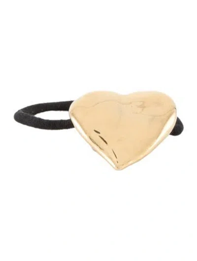 Pre-owned Lelet Ny Heart Pony Cuff In Gold